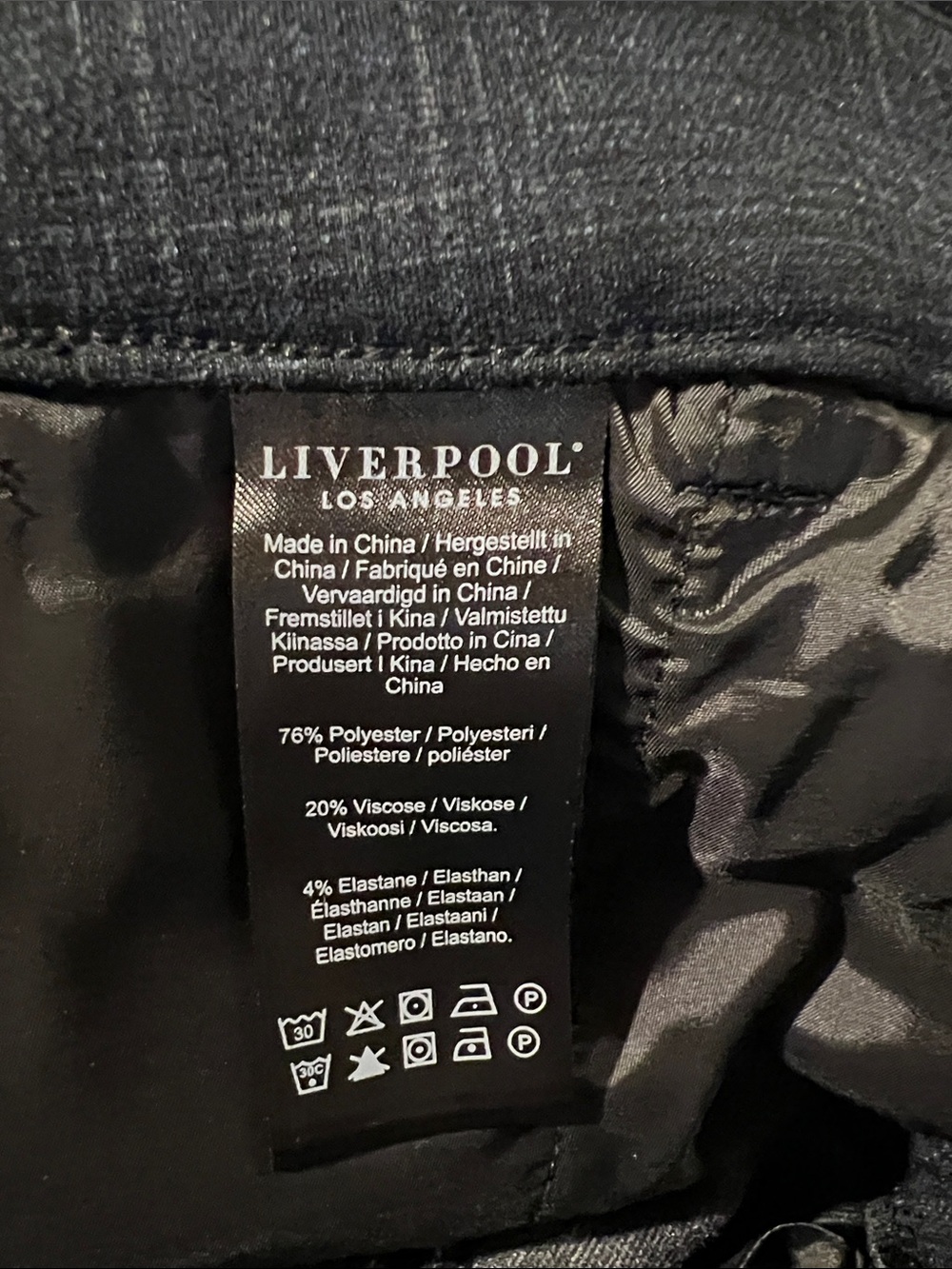 Liverpool Los Angeles Kelsey Trouser Pants - Blue & Gray Tartan Plaid 10/30 - Picture 10 of 11